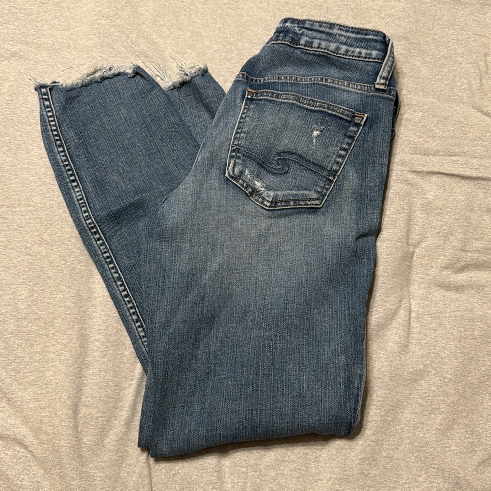 Silver Distressed Jeans